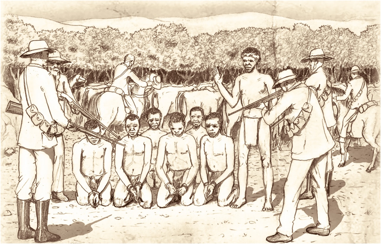The headman, Zeko, and six of his unarmed men were killed in cold blood.