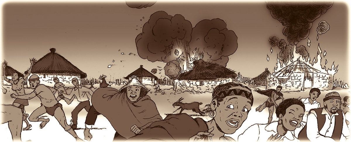 ThabaBosiu was rocked by a bombardment of shells