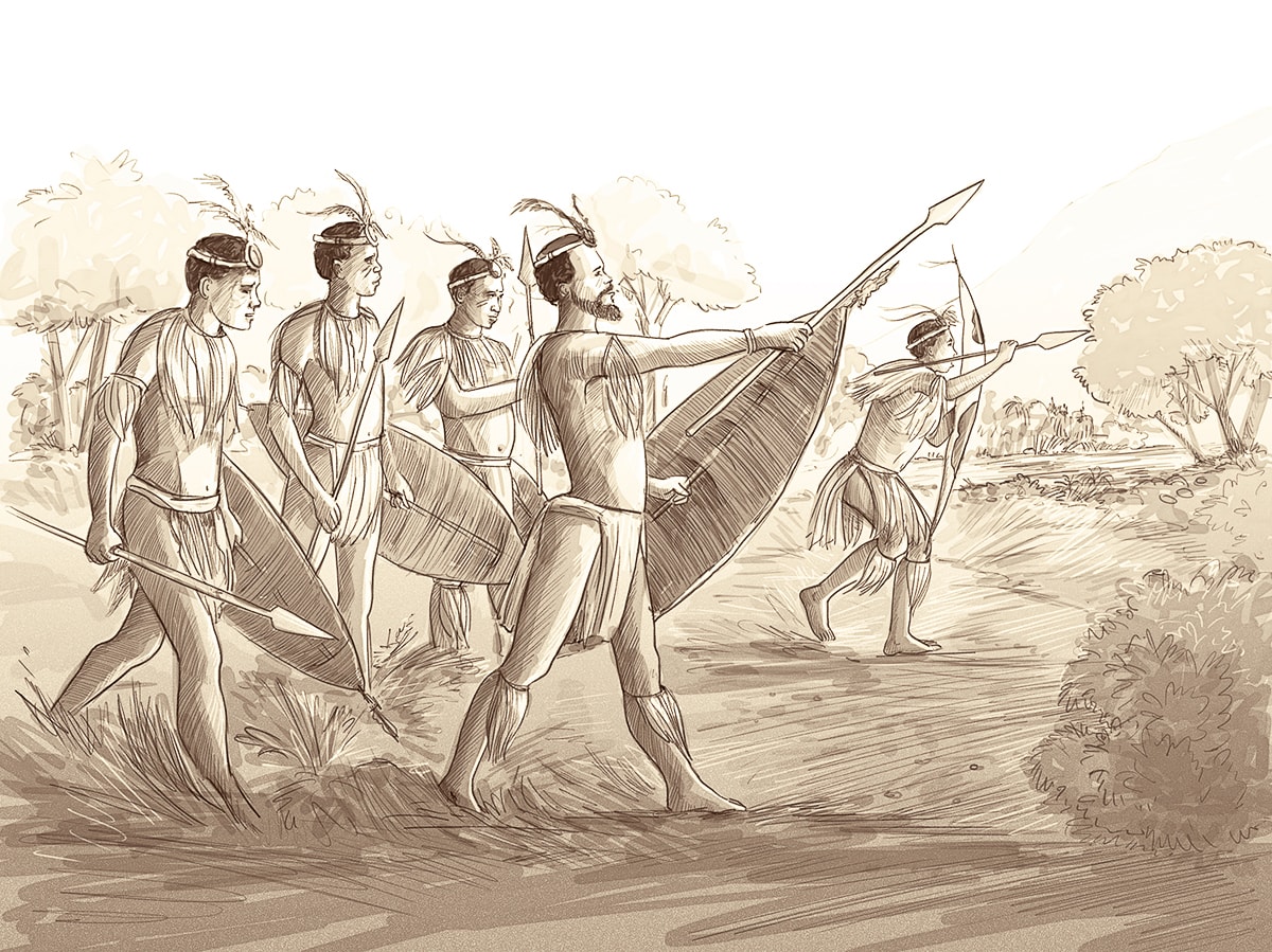 The Matabele warriors promised to defeat the Bapedi.